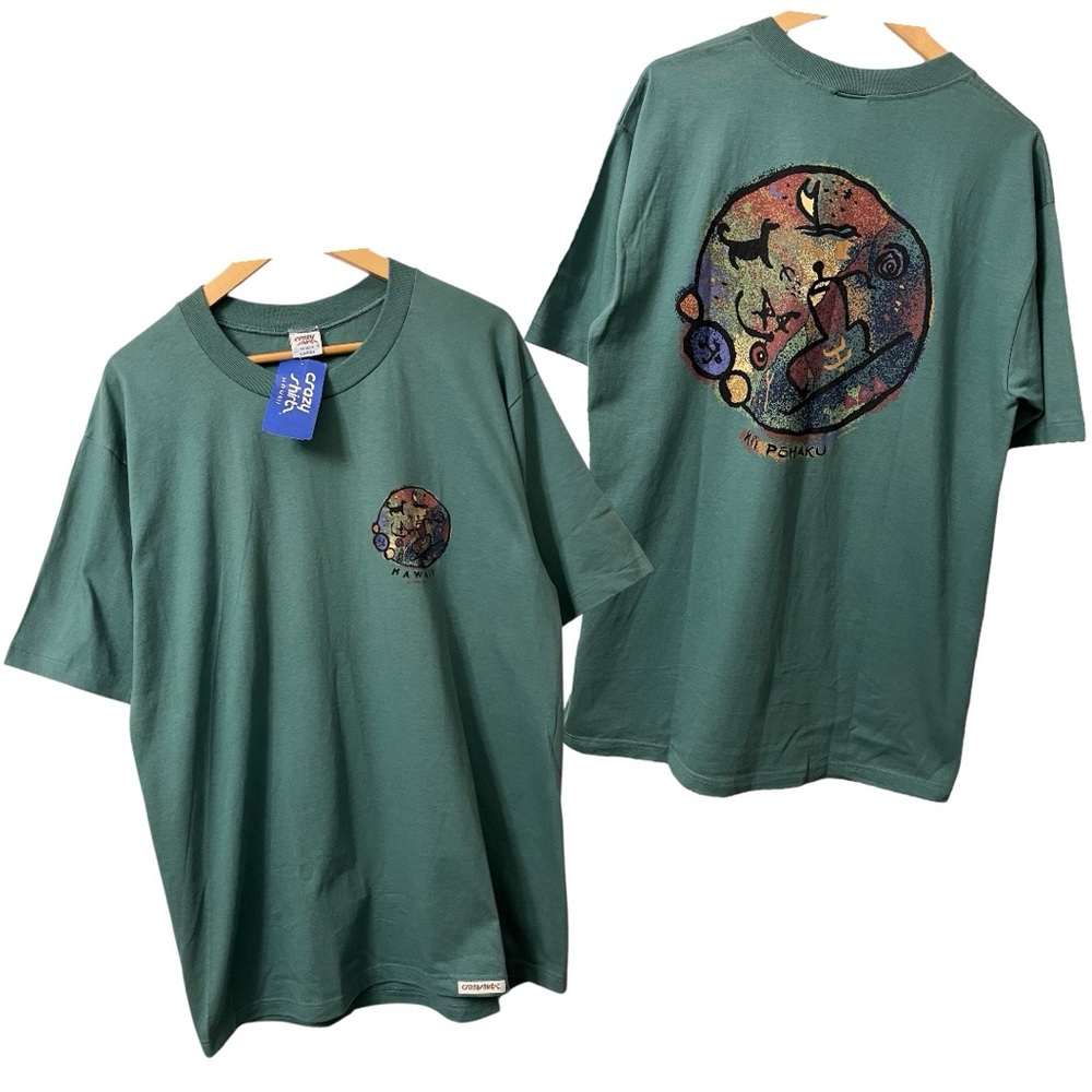 NWT Vintage Crazy Shirts Ki’i Pohaku Ancient Stone Petroglyph Single Stitch USA